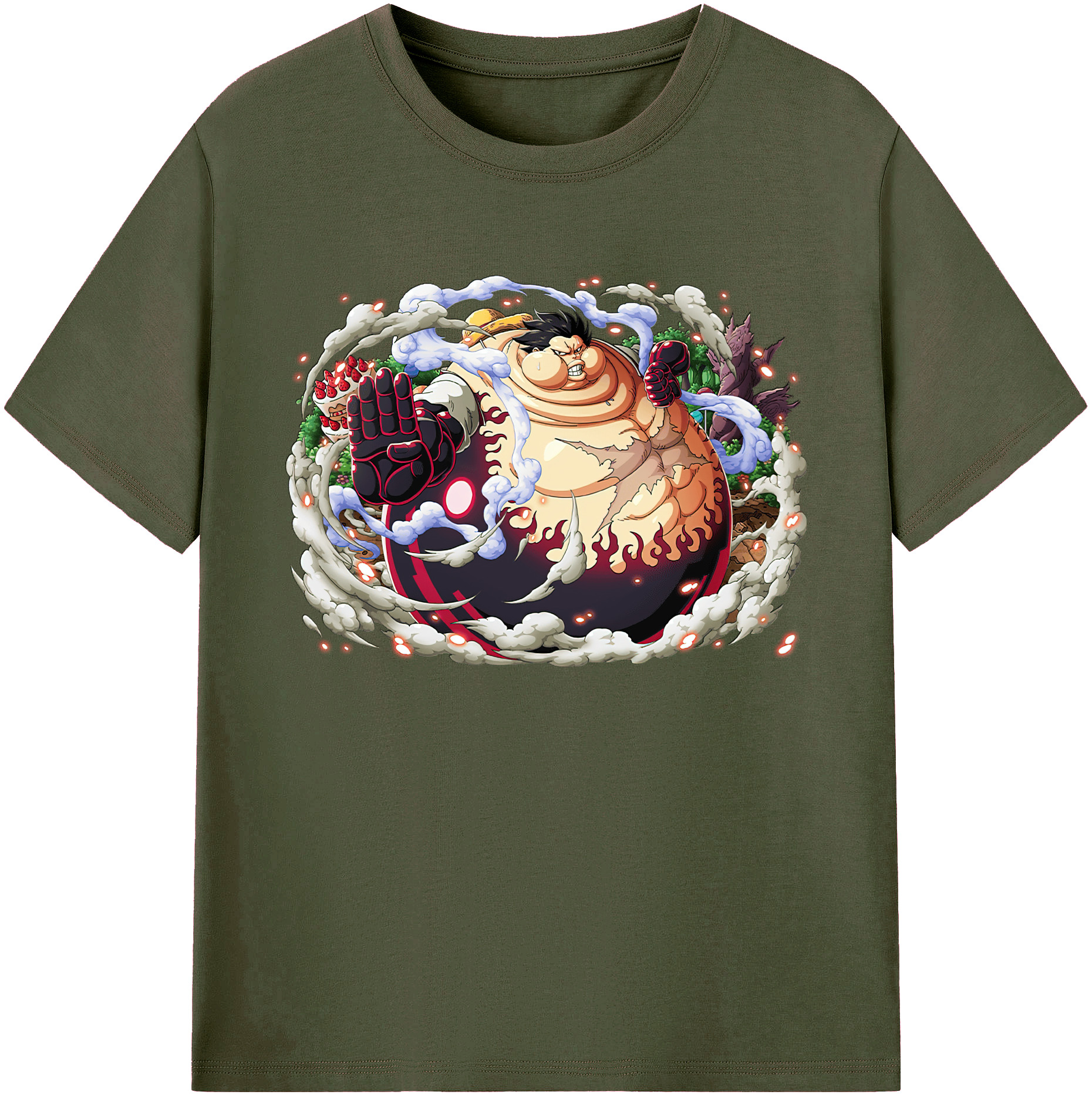 ワンピース モンキー・D・ルフィ ONE PIECE Monkey D. Luffy 綿100％ メンズ半袖Tシャツ｜肌触りやわらか＆通気性